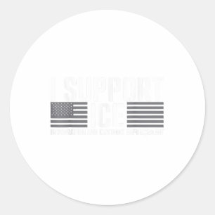 Steun Ijs immigratieambtenaren Amerikaanse vlag Bo Ronde Sticker