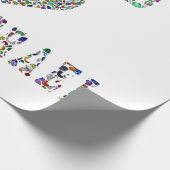 Steun Israël – Edelstenen Lettering Design Cadeaupapier (Hoek)