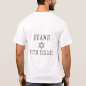 Steun Israël – Edelstenen Lettering Design T-shirt (Achterkant)