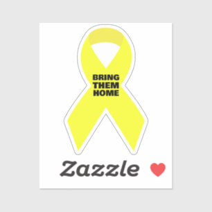 STEUN ISRAËL - Geel lint Breng ze nu naar huis Sticker