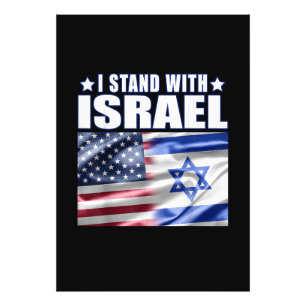 Steun Israël Ik sta achter Israël Foto Afdruk