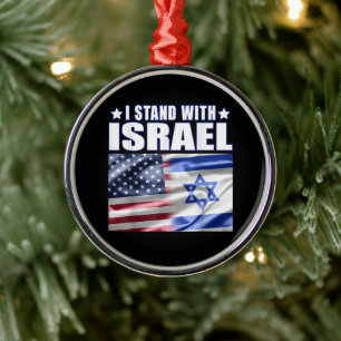 Steun Israël Ik sta achter Israël Metalen Ornament