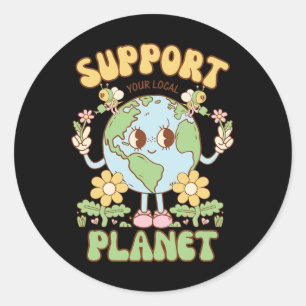 Steun je lokale Mannen Vrouwen Kinder bijenaarde Ronde Sticker