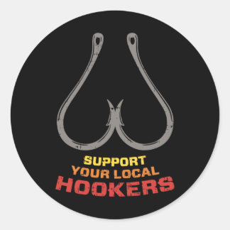 Steun je lokale S Funny Gevist visser Dad G Ronde Sticker