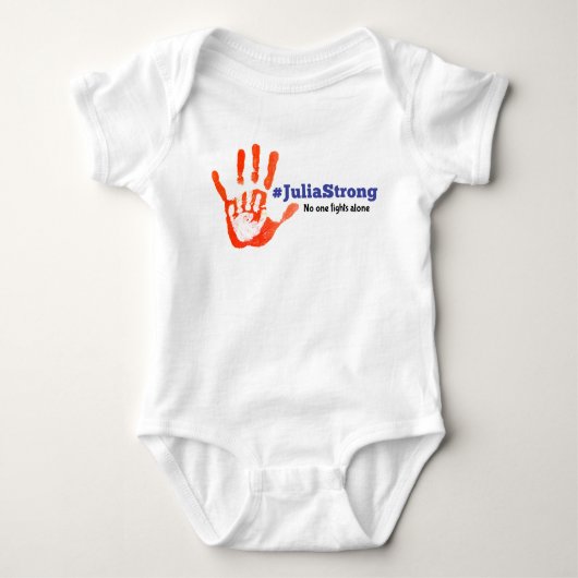 Steun Julia's gevecht!  Warrior Handprint Romper (Voorkant)