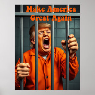 Steun Kamala Walz Justice Trump Funny Satire Poster
