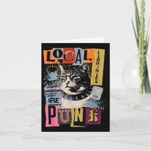 Steun lokale bibliotheek grappige kat leest boek y kaart