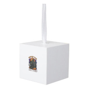 Steun Lokale Heksen Halloween Spokenhuis Pomp Kubus Ornament