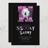 Steun lokale heksen minimalistische Halloween Part Kaart (Voorkant / Achterkant)