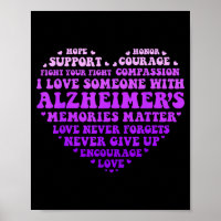 Steun Love Heimers Awareness Heart Typography Wo