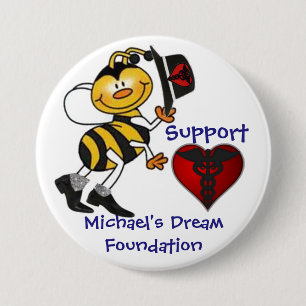 Steun Michael's droom Ronde Button 7,6 Cm