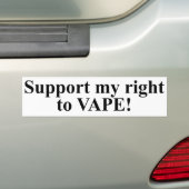 Steun mijn Recht op Vape! Bumpersticker (Op auto)