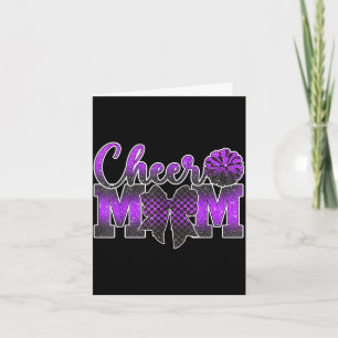 Steun moeder paarse cheerleader spel dag cheer mam kaart