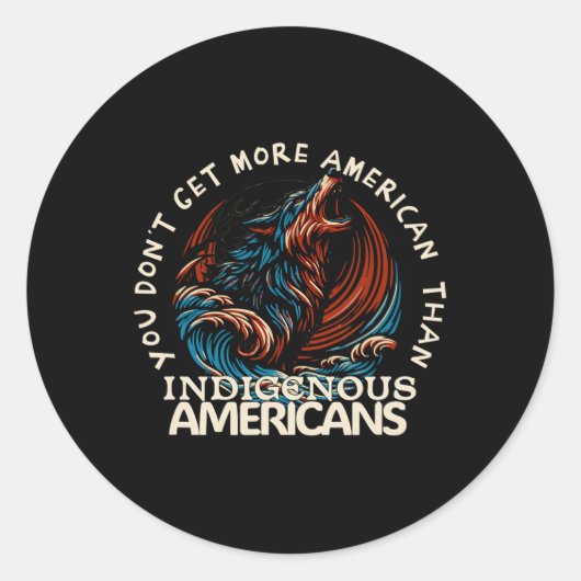 Steun Native Americans Ronde Sticker (Voorkant)
