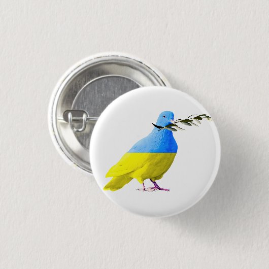 Steun Oekraïense Button vredesduif Oekraïense vlag (Voorkant /achterkant)