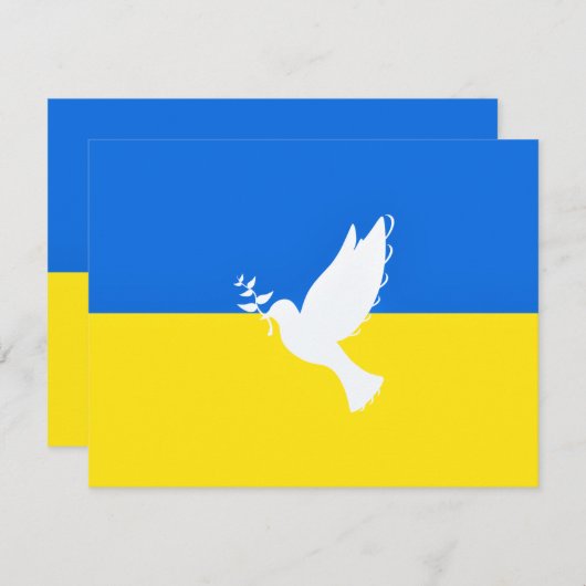 Steun Oekraïense Kaart vredesduif Oekraïense vlag (Voorkant / Achterkant)