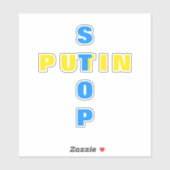Steun Oekraïense Stickers - Stop Poetin Stop Oorlo (Vel)