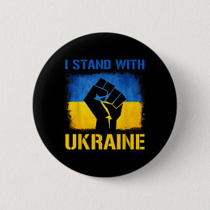 Steun Oekraïense vlag Ik sta achter Oekraine Ronde Button 5,7 Cm