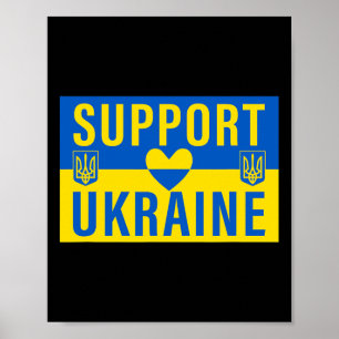 Steun Oekraïense Vlag Met Hart Poster