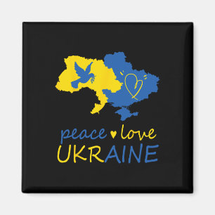 Steun Oekraïense Vrede Liefde Oekraïne Vlag Magneet