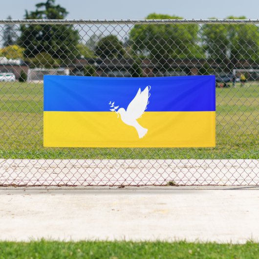 Steun Oekraïne Banner Dove of Peace - Vrijheid (Insitu)