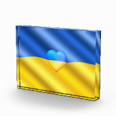 Steun Oekraïne Fotoblok Oekraïense vlag hart (Rechts)