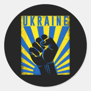 Steun Oekraine Hand Vuist Oekraine Weerstand Prote Ronde Sticker