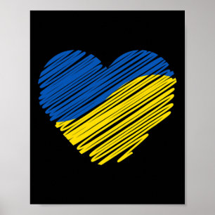 Steun Oekraine Hart Oekraïense Vlag  Poster