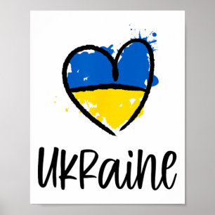 Steun Oekraine Ik Sta Met Oekraïense Vlag Slava Poster