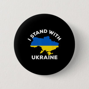 Steun Oekraine Ik Sta Met Oekraine Oekraïense Kaar Ronde Button 5,7 Cm