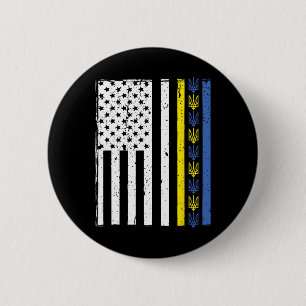 Steun Oekraine Ik Sta Met Oekraine Oekraïense Vlag Ronde Button 5,7 Cm