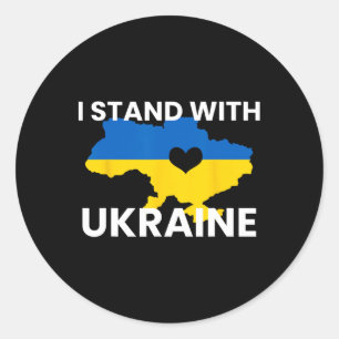 Steun Oekraïne Kaart Hart Staan Samen Oekraïne S Ronde Sticker