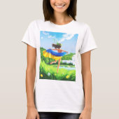 Steun Oekraïne Landschap T-shirt Oekraïense vlag (Voorkant)