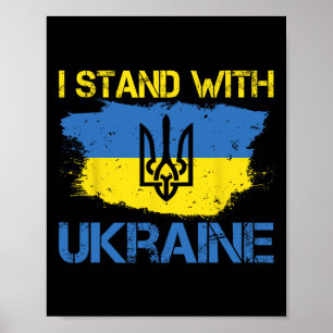 Steun Oekraine Met Deze Oekraïense Vlag Ik Sta Wit Poster
