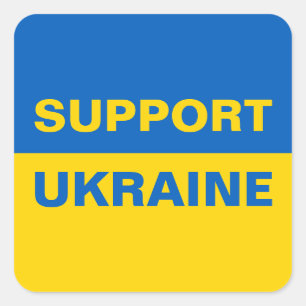 Steun Oekraïne Oekraïense vlag Vierkante Sticker