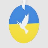 Steun Oekraïne Ornament Vredesduif Oekraïense vlag (voorkant)