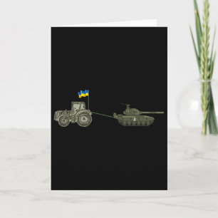 Steun Oekraine Tractor Trekt Een Russische Kaart