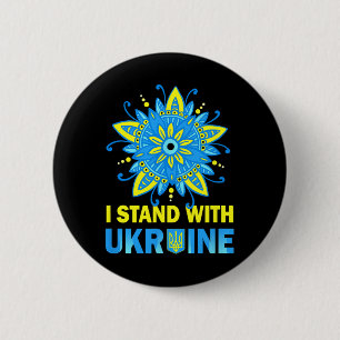 Steun Oekraine Vlag Anti-poetin Nee Tegen Oorlog O Ronde Button 5,7 Cm