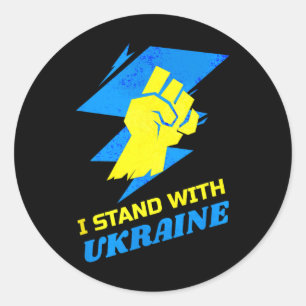 Steun Oekraine Vlag Anti-Putin Zeg Nee Tegen Oorlo Ronde Sticker