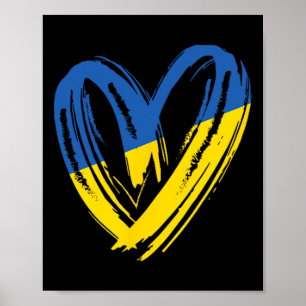 Steun Oekraïne Vlag Hart Anti Oorlog Vrede Voor Oe Poster