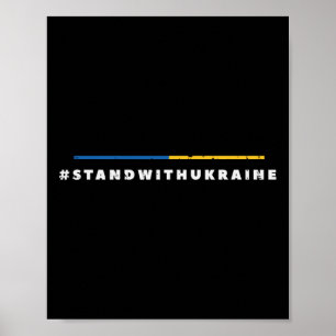 Steun Oekraine Vlag Lijnen Pro Oekraïense Mannen W Poster