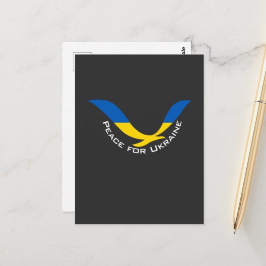 Steun Oekraïne voor vrede Briefkaart (Voorkant / Achterkant in situ)