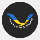 Steun Oekraïne voor vrede Ronde Sticker (Voorkant)