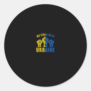 Steun Oekraïne - We Staan Met Oekraïense Vlag Ontw Ronde Sticker
