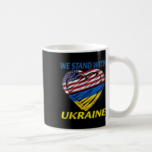 Steun Oekraine We Staan Met Oekraine Usa Vlag Ret Koffiemok