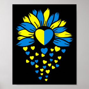 Steun Oekraïne zonnebloem hart  Poster