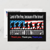 Steun onze troepen briefkaart (Voorkant / Achterkant)