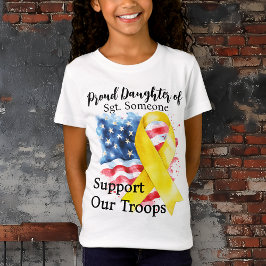 Steun onze troepen Geel Bewustzijn Ribbon Kinderen T-shirt