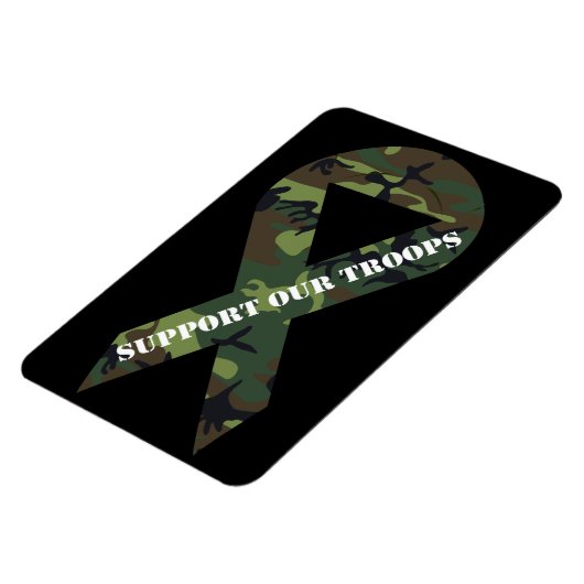 Steun onze troepen Groene Camo Lintmagneet Magneet (Linkerzijde)