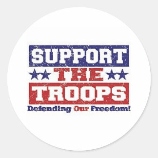 Steun onze troepen ronde sticker